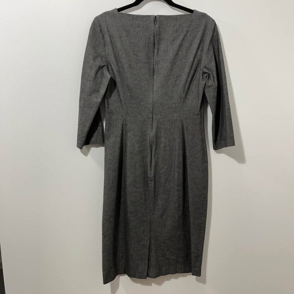 Banana Republic Gray Structured Corpcore Minimalist Sheath Luxe Dress [size 10] - Picture 7 of 10